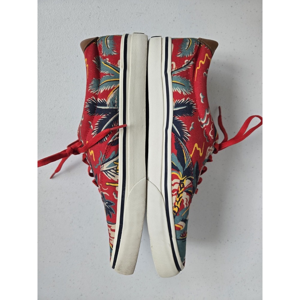Polo Ralph Lauren Men's 10.5D Thorton III Canvas Aloha Hawaiian‎ Lace Up Flats - Picture 4 of 11